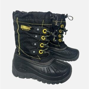 Kodiak Charlie Black Yellow Glo Boots w Insulated Inserts size 1 Youth